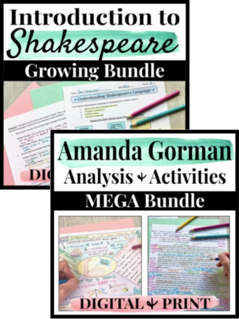 Shakespeare and Amanda Gorman TpT products